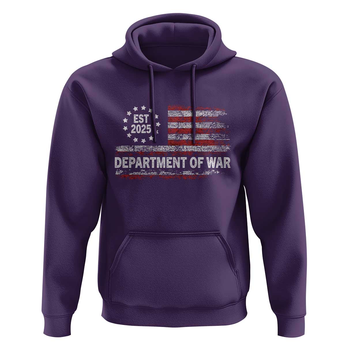 Department of War Est 2025 Hoodie Patriotic Military Vintage Grunge American Flag - Wonder Print Shop