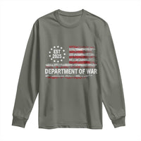 Department of War Est 2025 Long Sleeve Shirt Patriotic Military Vintage Grunge American Flag - Wonder Print Shop