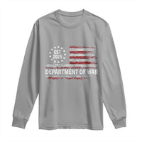 Department of War Est 2025 Long Sleeve Shirt Patriotic Military Vintage Grunge American Flag - Wonder Print Shop