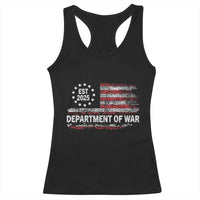 Department of War Est 2025 Racerback Tank Top Patriotic Military Vintage Grunge American Flag - Wonder Print Shop