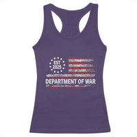 Department of War Est 2025 Racerback Tank Top Patriotic Military Vintage Grunge American Flag - Wonder Print Shop