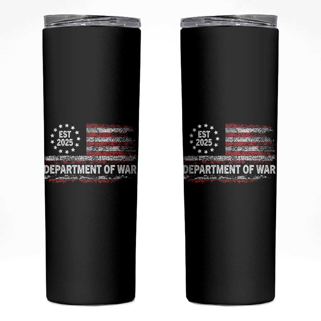 Department of War Est 2025 Skinny Tumbler Patriotic Military Vintage Grunge American Flag - Wonder Print Shop