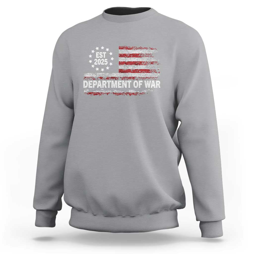 Department of War Est 2025 Sweatshirt Patriotic Military Vintage Grunge American Flag - Wonder Print Shop