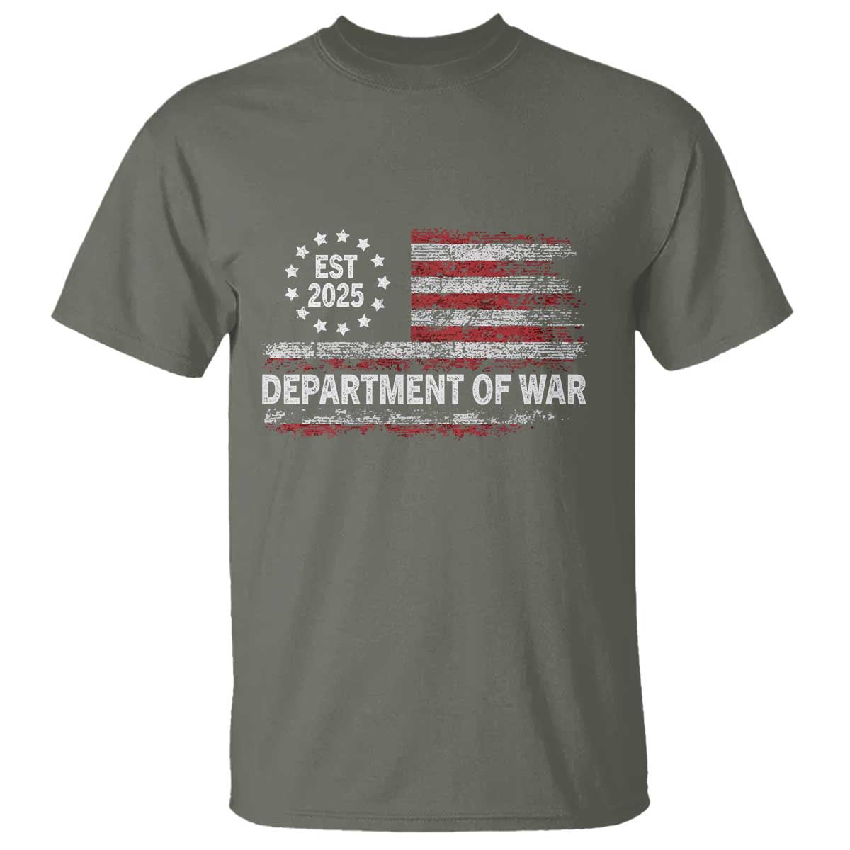 Department of War Est 2025 T Shirt Patriotic Military Vintage Grunge American Flag - Wonder Print Shop