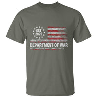Department of War Est 2025 T Shirt Patriotic Military Vintage Grunge American Flag - Wonder Print Shop