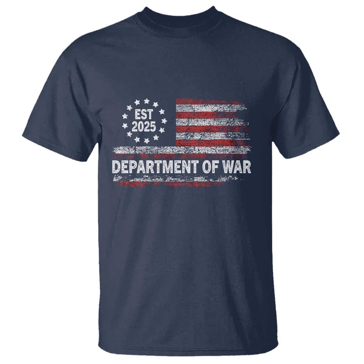 Department of War Est 2025 T Shirt Patriotic Military Vintage Grunge American Flag - Wonder Print Shop