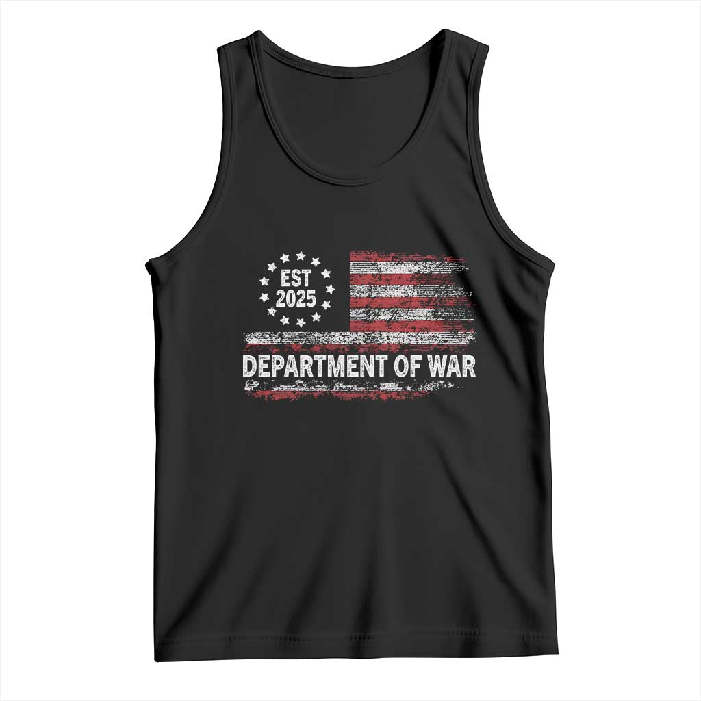 Department of War Est 2025 Tank Top Patriotic Military Vintage Grunge American Flag - Wonder Print Shop