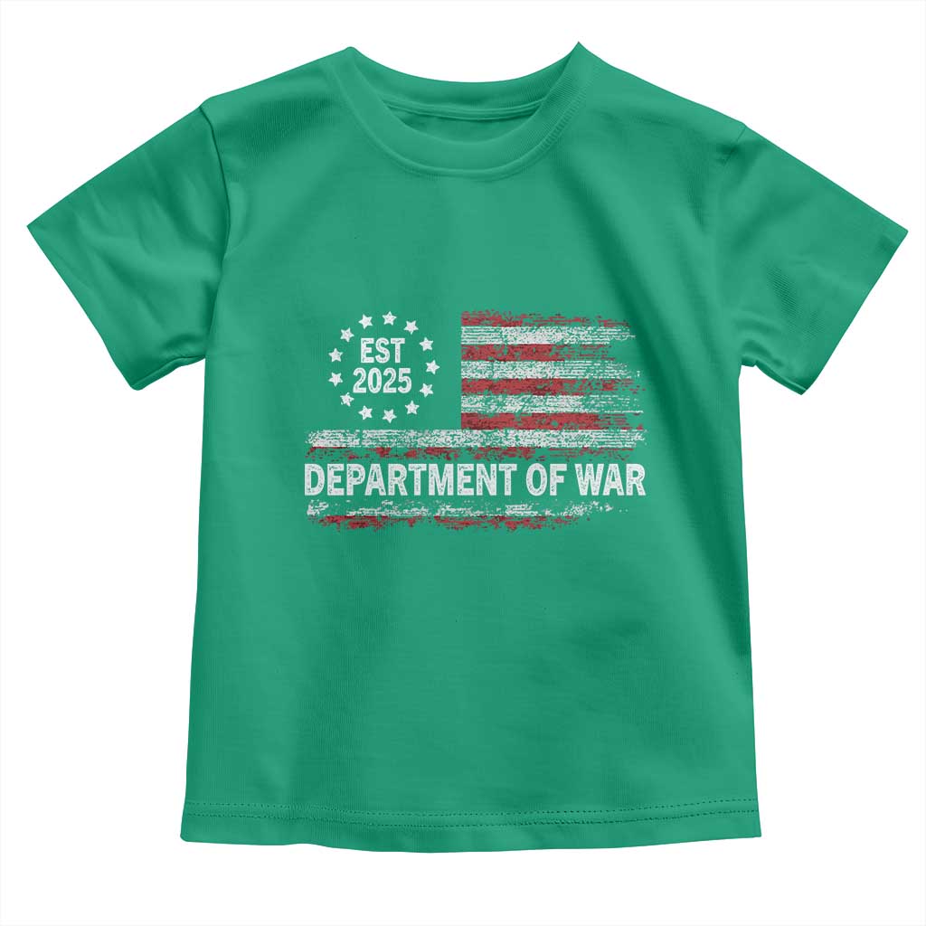 Department of War Est 2025 Toddler T Shirt Patriotic Military Vintage Grunge American Flag - Wonder Print Shop