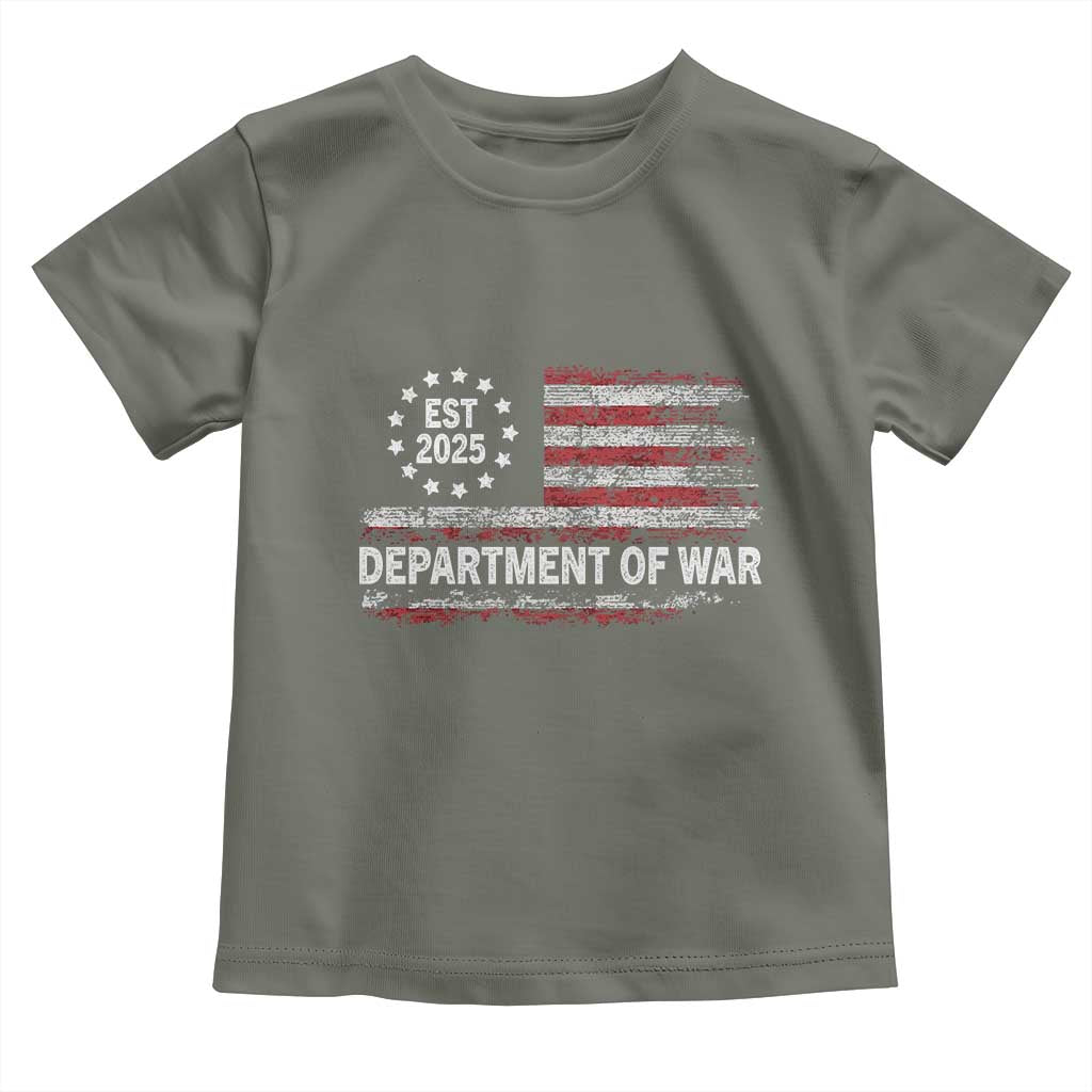 Department of War Est 2025 Toddler T Shirt Patriotic Military Vintage Grunge American Flag - Wonder Print Shop
