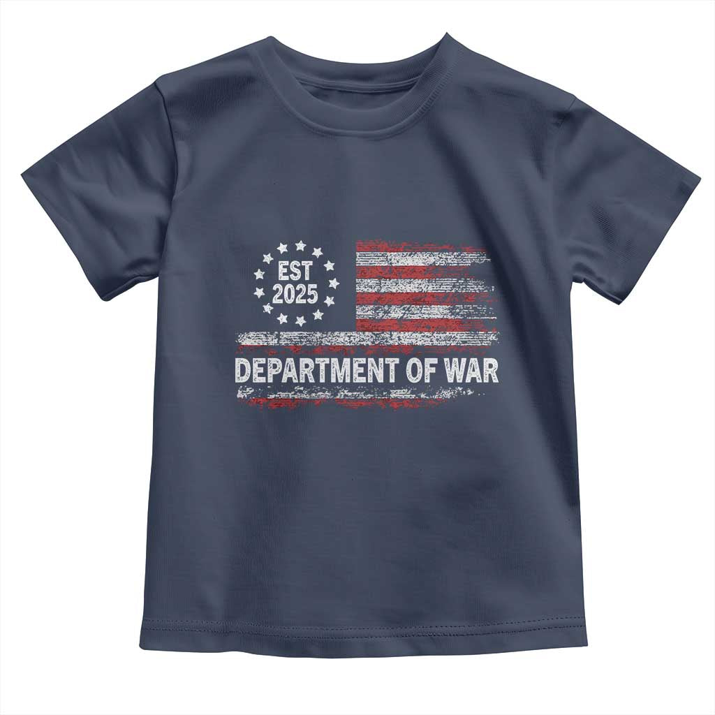 Department of War Est 2025 Toddler T Shirt Patriotic Military Vintage Grunge American Flag - Wonder Print Shop