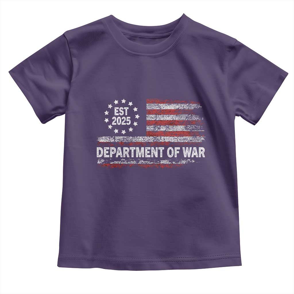 Department of War Est 2025 Toddler T Shirt Patriotic Military Vintage Grunge American Flag - Wonder Print Shop