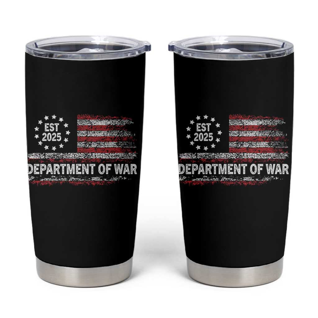 Department of War Est 2025 Tumbler Cup Patriotic Military Vintage Grunge American Flag - Wonder Print Shop