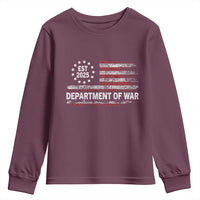 Department of War Est 2025 Youth Sweatshirt Patriotic Military Vintage Grunge American Flag - Wonder Print Shop