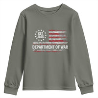 Department of War Est 2025 Youth Sweatshirt Patriotic Military Vintage Grunge American Flag - Wonder Print Shop