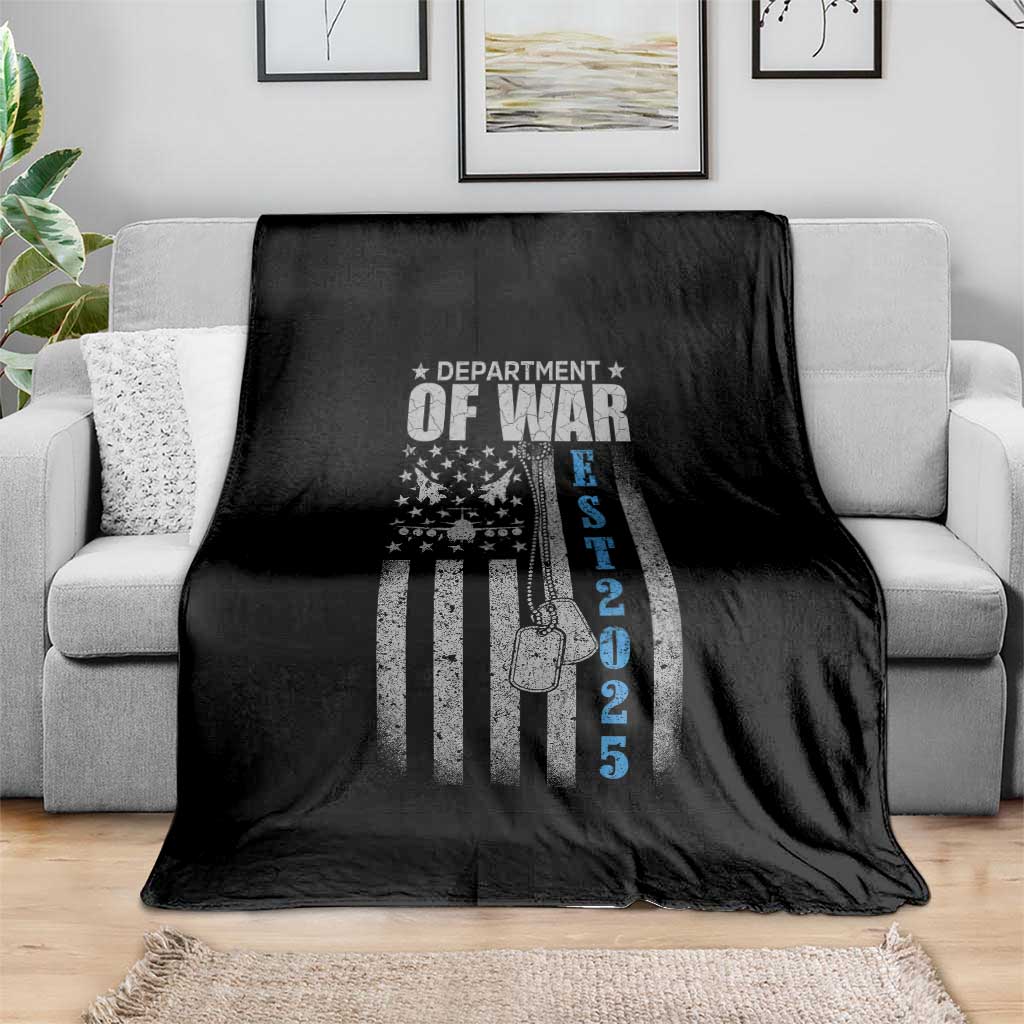 Department of War Est 2025 Throw Blanket Military Patriotic Dog Tags American Flag - Wonder Print Shop