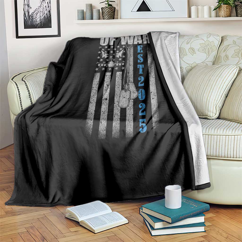 Department of War Est 2025 Throw Blanket Military Patriotic Dog Tags American Flag - Wonder Print Shop