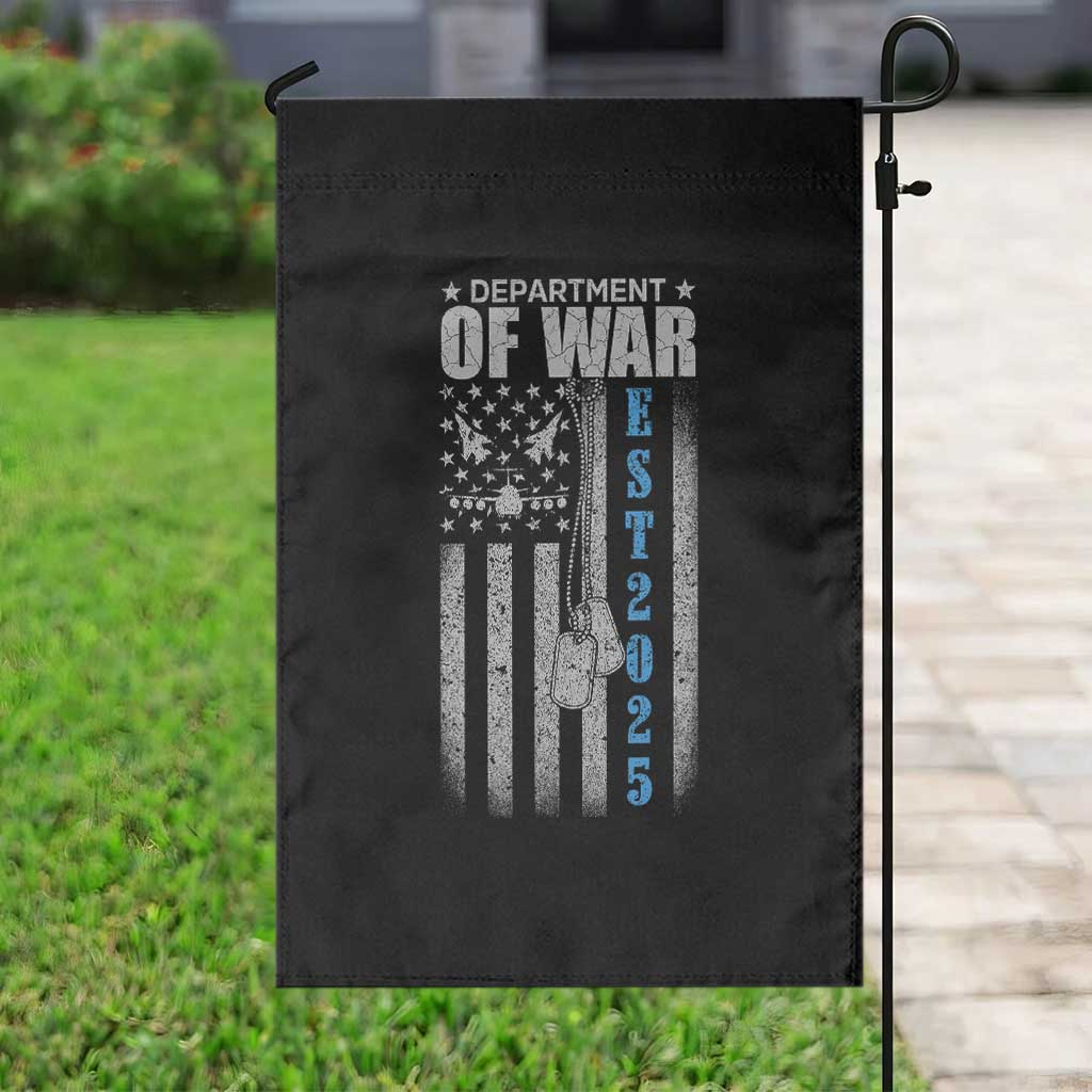 Department of War Est 2025 Garden Flag Military Patriotic Dog Tags American Flag - Wonder Print Shop