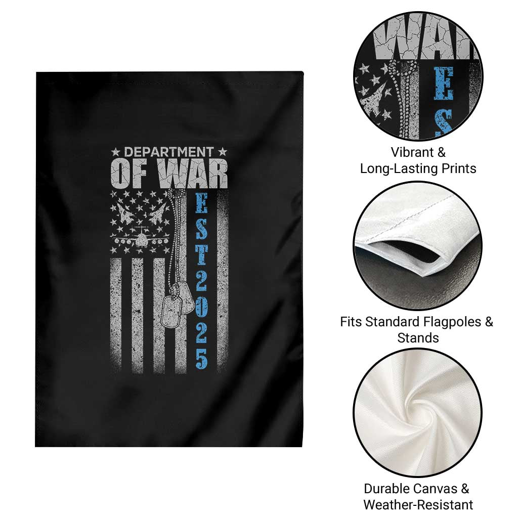 Department of War Est 2025 Garden Flag Military Patriotic Dog Tags American Flag - Wonder Print Shop