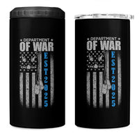 Department of War Est 2025 4 in 1 Can Cooler Tumbler Military Patriotic Dog Tags American Flag - Wonder Print Shop