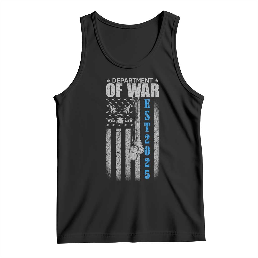 Department of War Est 2025 Tank Top Military Patriotic Dog Tags American Flag - Wonder Print Shop