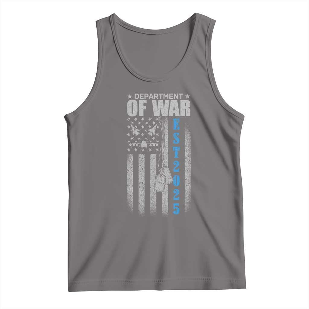 Department of War Est 2025 Tank Top Military Patriotic Dog Tags American Flag - Wonder Print Shop