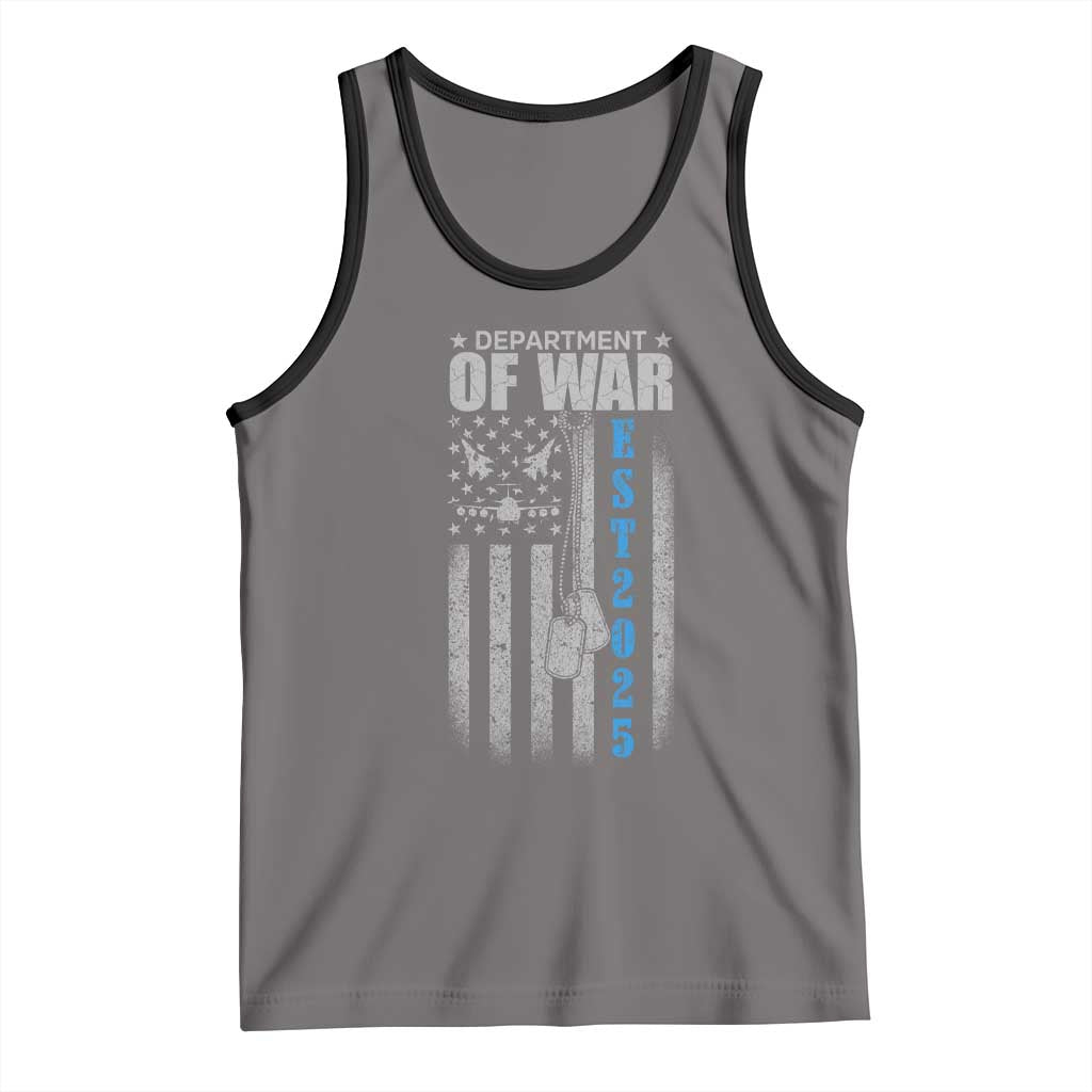 Department of War Est 2025 Tank Top Military Patriotic Dog Tags American Flag - Wonder Print Shop