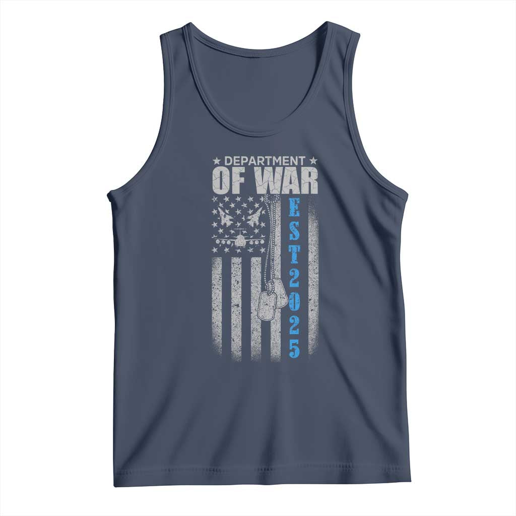 Department of War Est 2025 Tank Top Military Patriotic Dog Tags American Flag - Wonder Print Shop