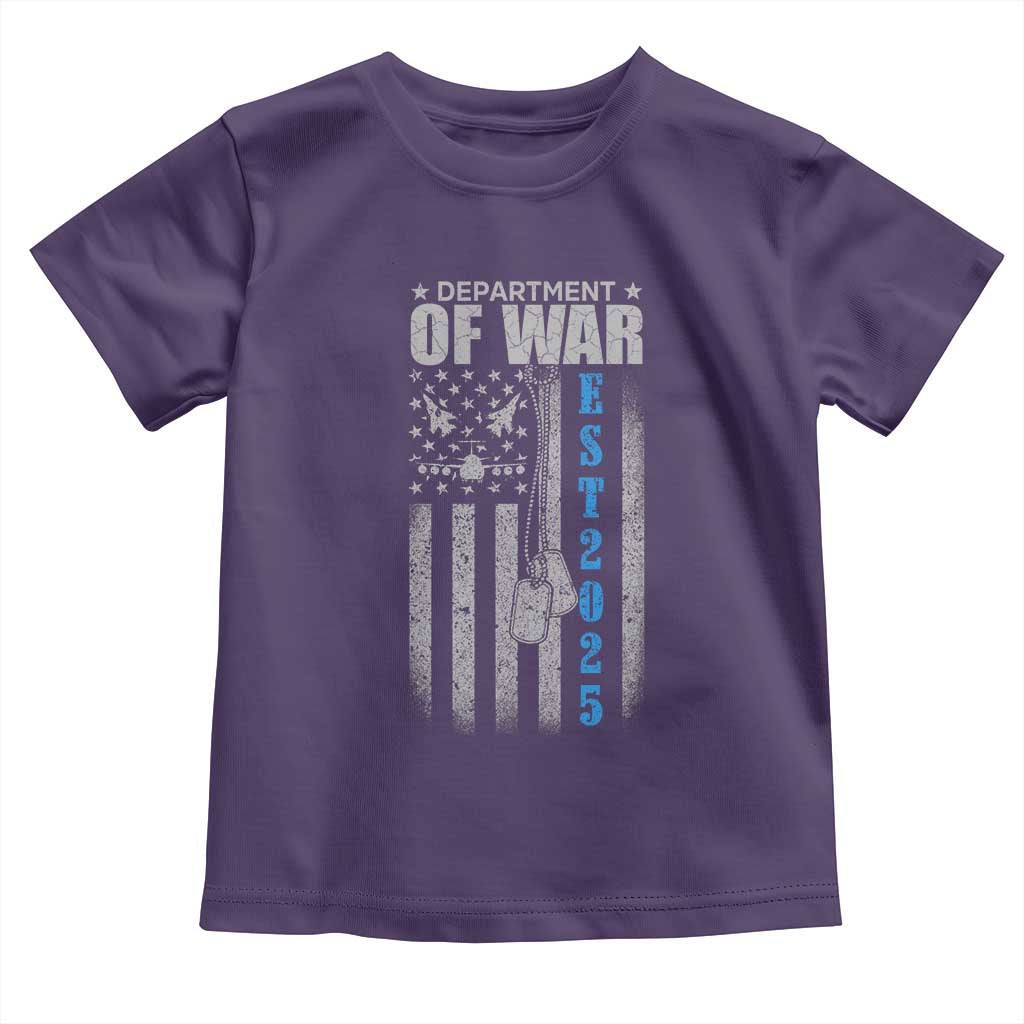 Department of War Est 2025 Toddler T Shirt Military Patriotic Dog Tags American Flag - Wonder Print Shop
