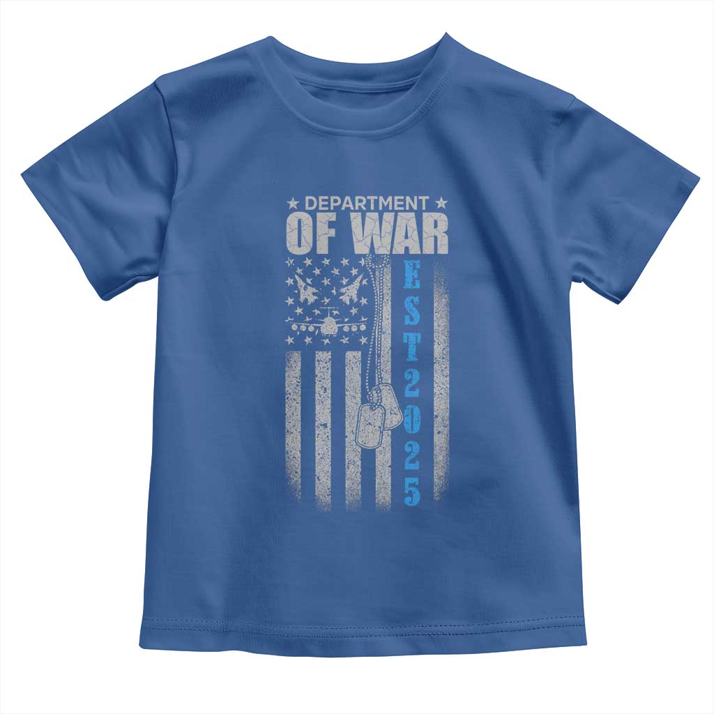 Department of War Est 2025 Toddler T Shirt Military Patriotic Dog Tags American Flag - Wonder Print Shop
