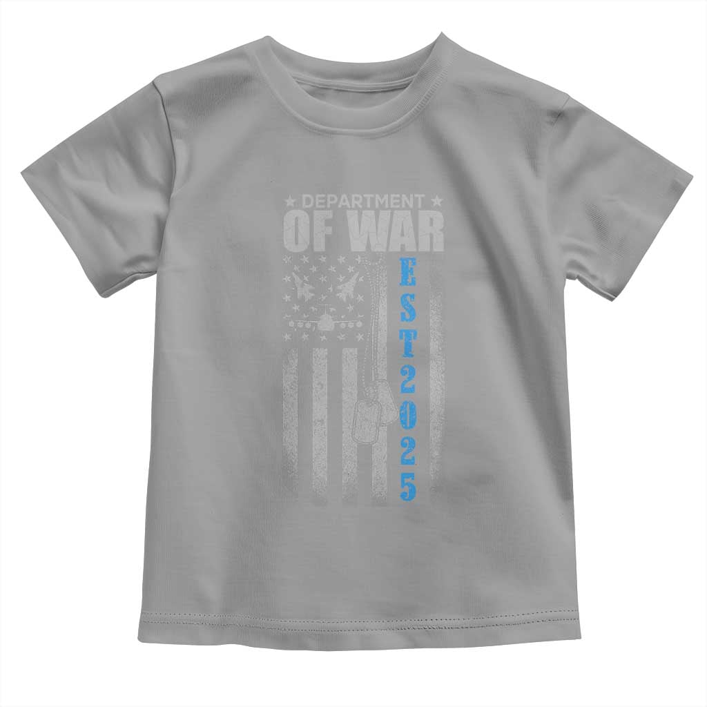 Department of War Est 2025 Toddler T Shirt Military Patriotic Dog Tags American Flag - Wonder Print Shop