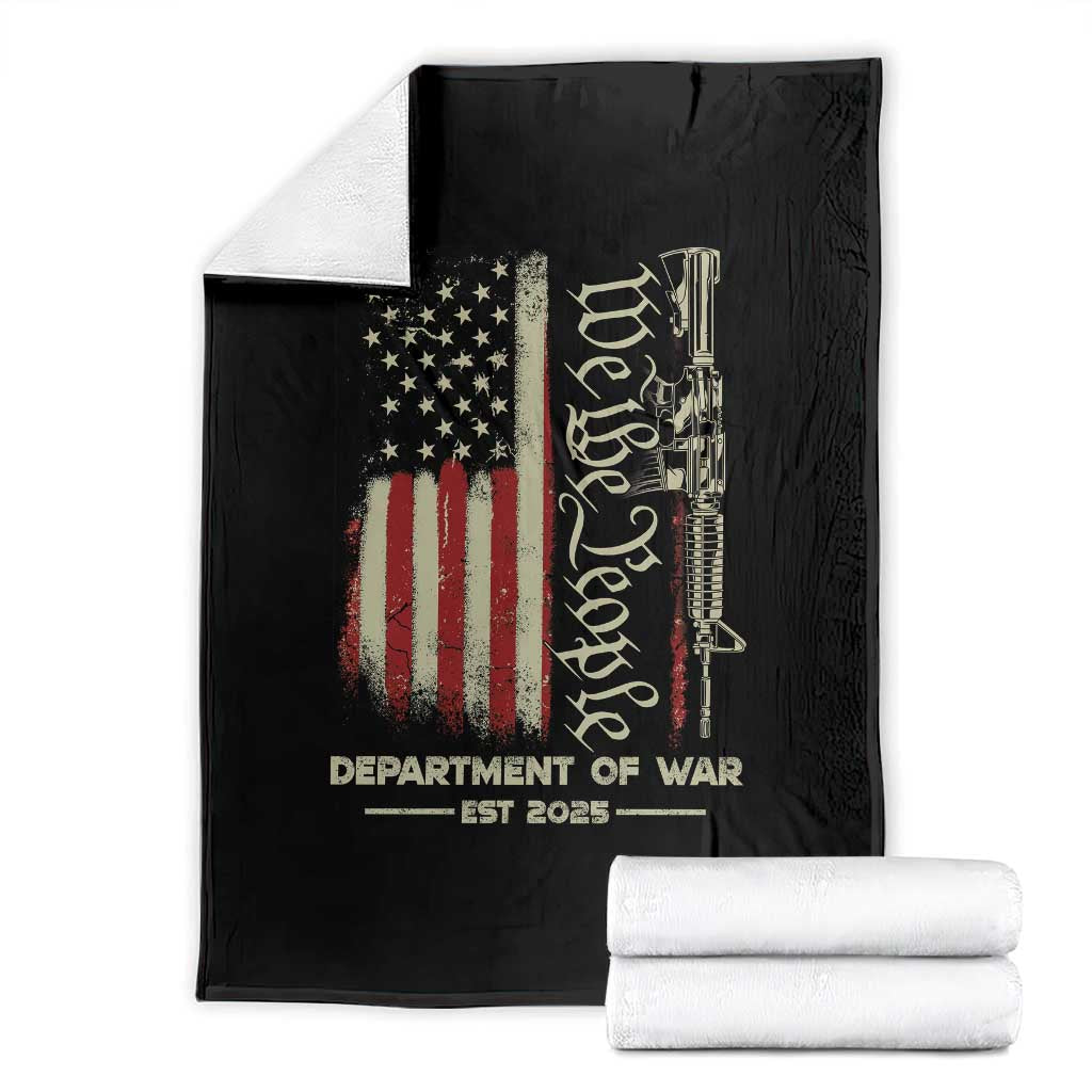 Department of War Est 2025 Throw Blanket We The People Rifle American Flag Patriotic 2A Statement - Wonder Print Shop
