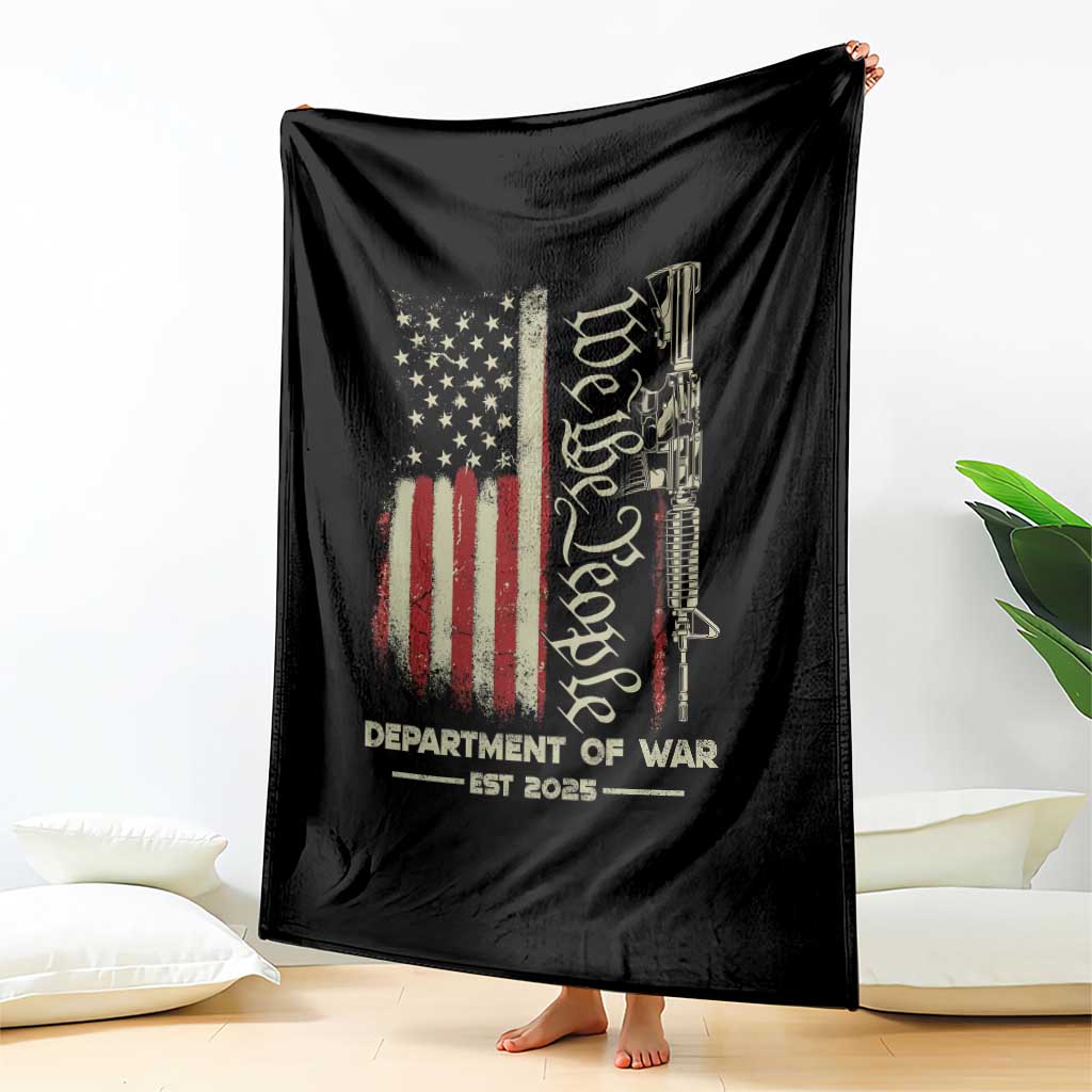 Department of War Est 2025 Throw Blanket We The People Rifle American Flag Patriotic 2A Statement - Wonder Print Shop