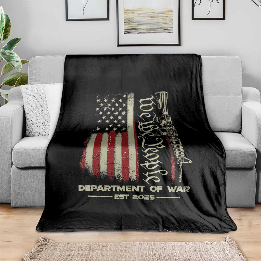 Department of War Est 2025 Throw Blanket We The People Rifle American Flag Patriotic 2A Statement - Wonder Print Shop