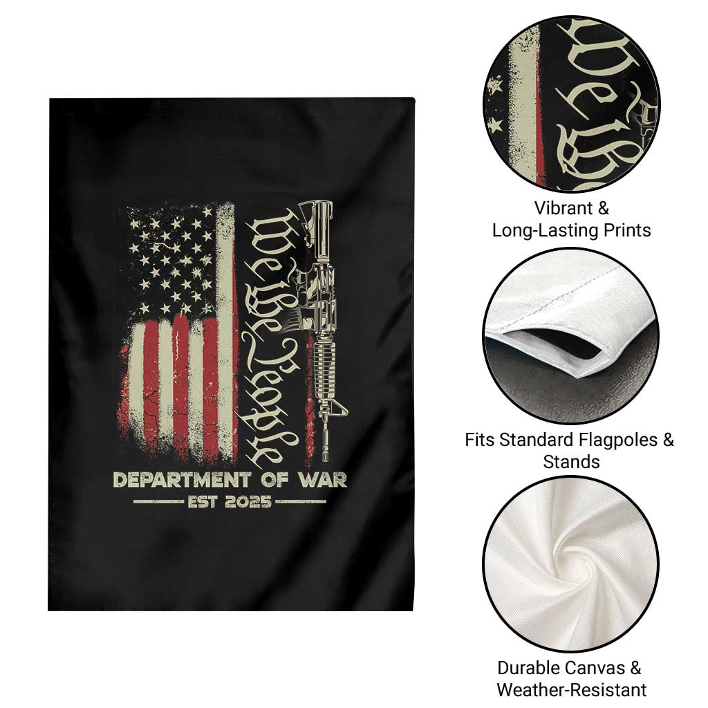 Department of War Est 2025 Garden Flag We The People Rifle American Flag Patriotic 2A Statement - Wonder Print Shop