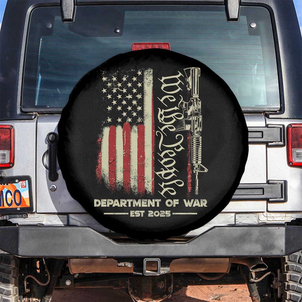 Department of War Est 2025 Spare Tire Cover We The People Rifle American Flag Patriotic 2A Statement - Wonder Print Shop