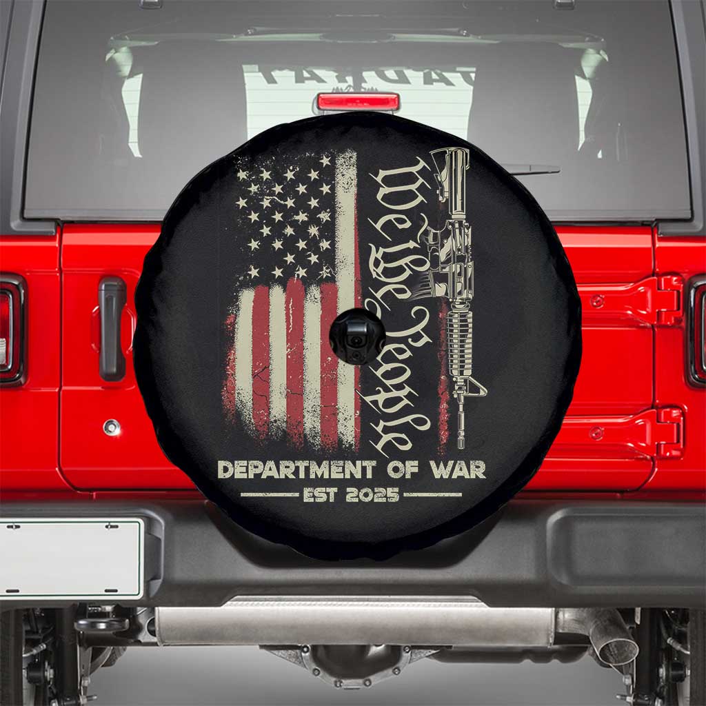 Department of War Est 2025 Spare Tire Cover We The People Rifle American Flag Patriotic 2A Statement - Wonder Print Shop