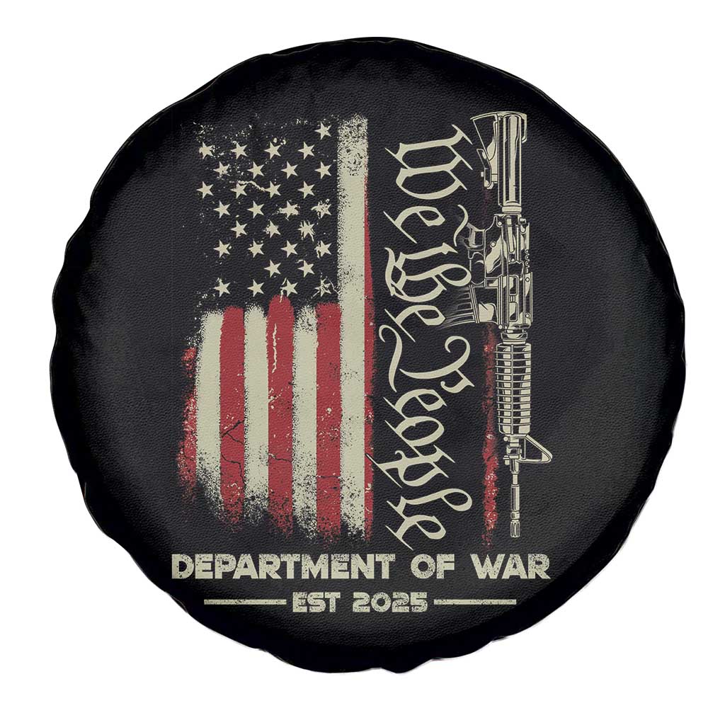 Department of War Est 2025 Spare Tire Cover We The People Rifle American Flag Patriotic 2A Statement - Wonder Print Shop