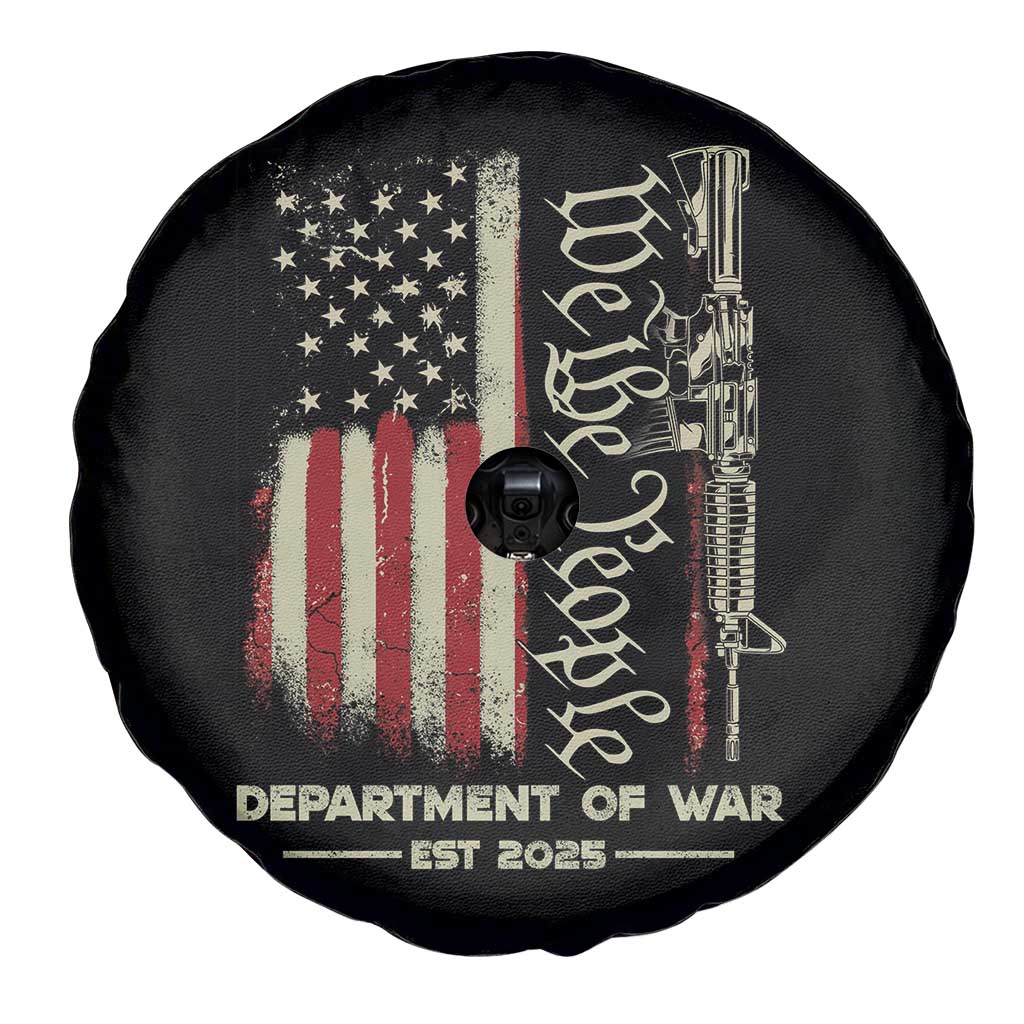 Department of War Est 2025 Spare Tire Cover We The People Rifle American Flag Patriotic 2A Statement - Wonder Print Shop