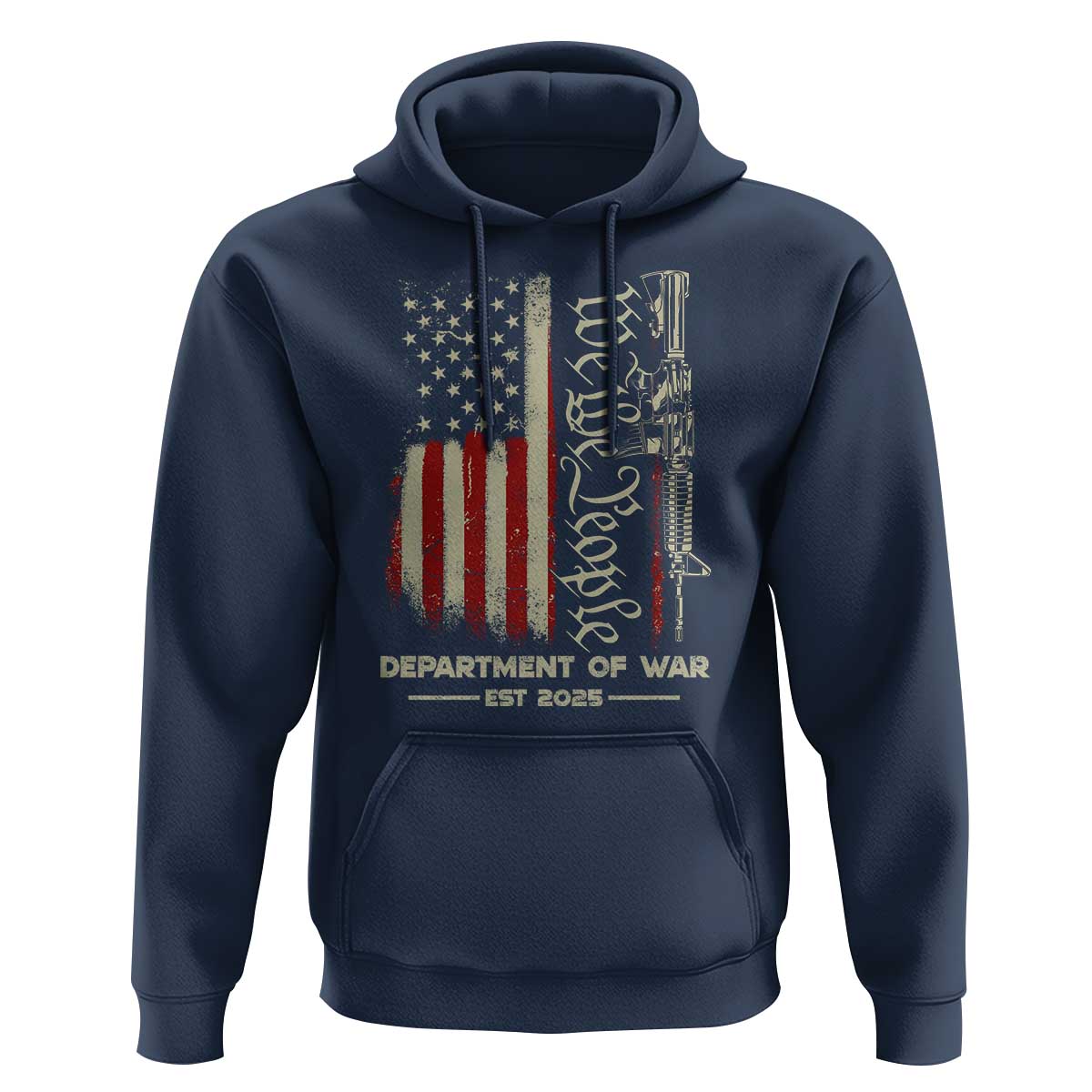 Department of War Est 2025 Hoodie We The People Rifle American Flag Patriotic 2A Statement - Wonder Print Shop