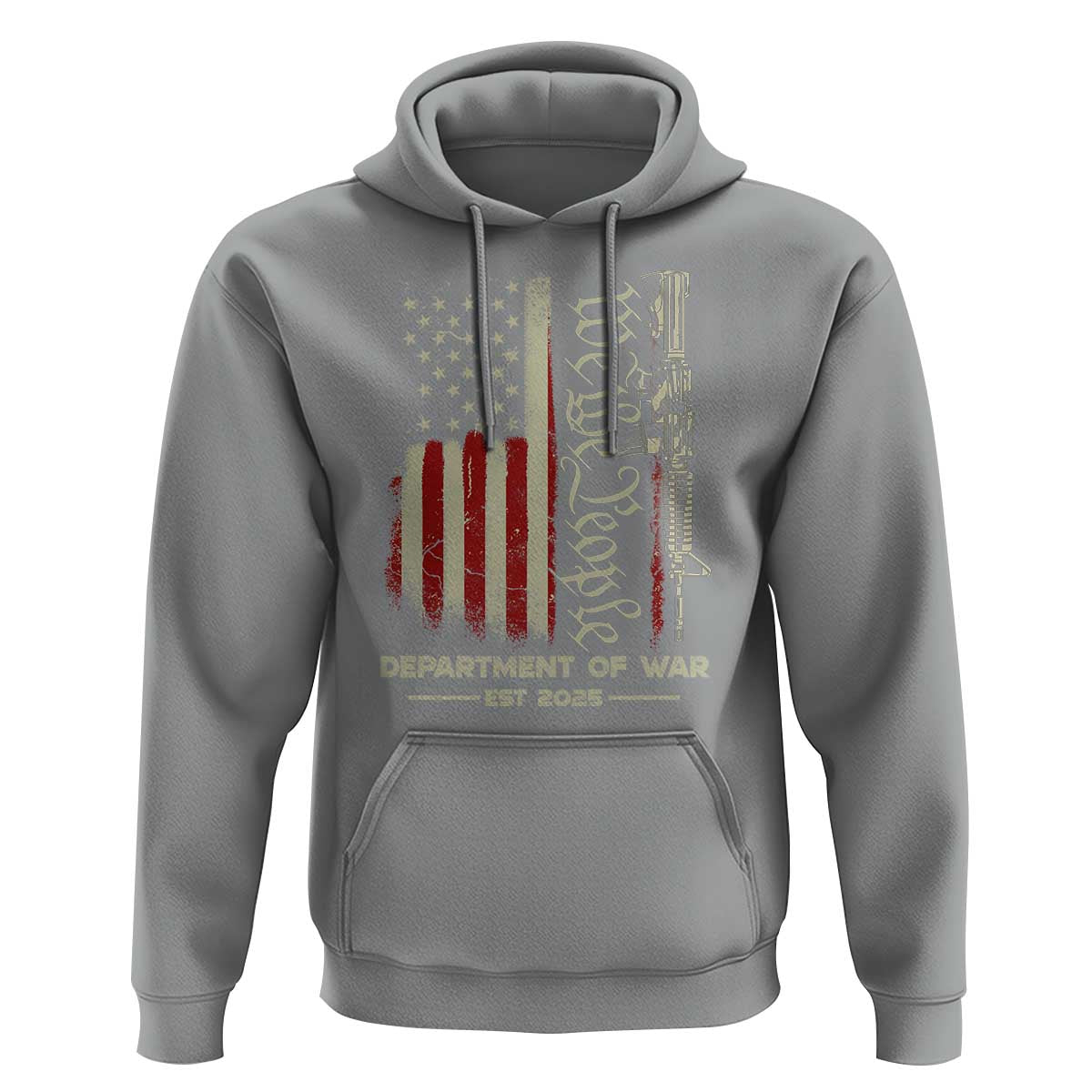 Department of War Est 2025 Hoodie We The People Rifle American Flag Patriotic 2A Statement - Wonder Print Shop