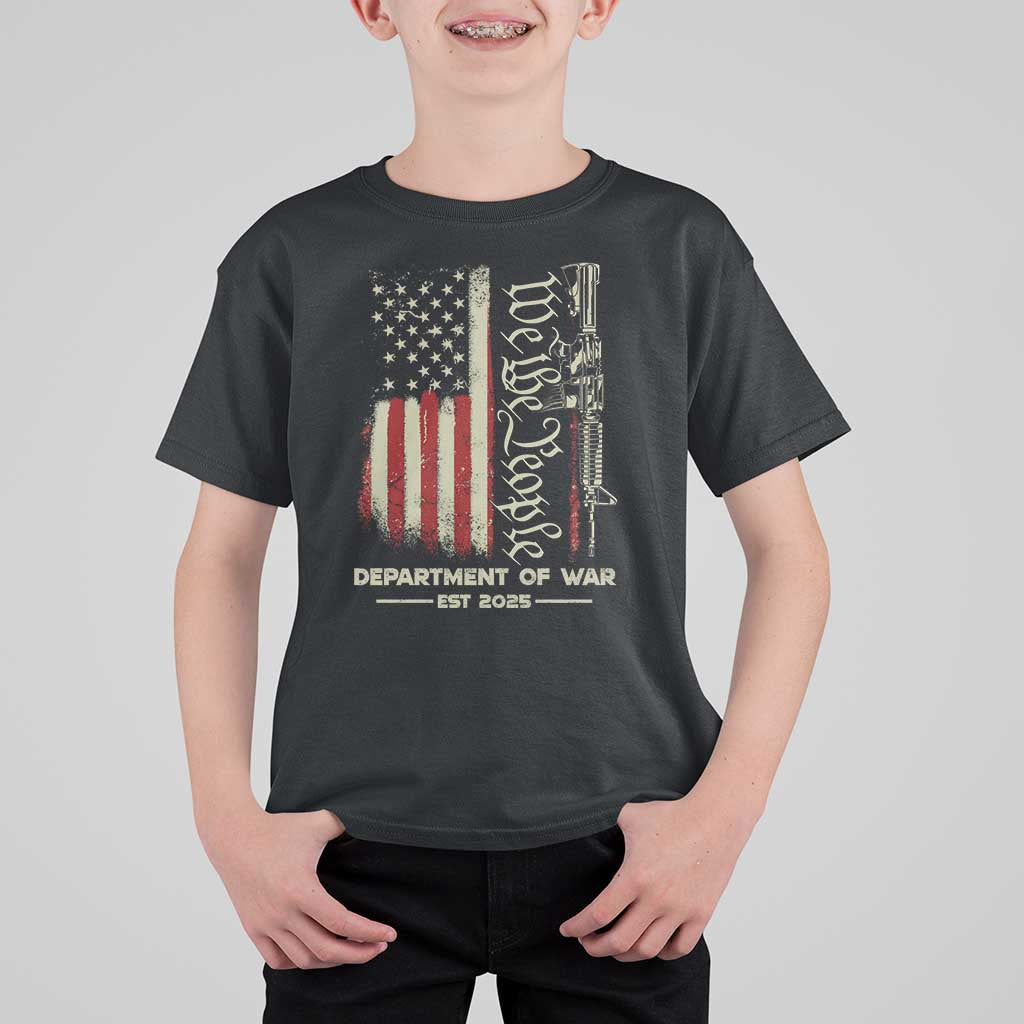 Department of War Est 2025 T Shirt For Kid We The People Rifle American Flag Patriotic 2A Statement - Wonder Print Shop