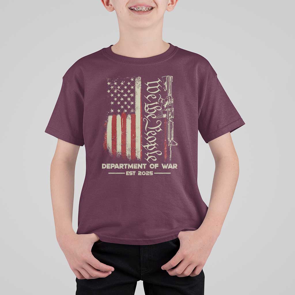 Department of War Est 2025 T Shirt For Kid We The People Rifle American Flag Patriotic 2A Statement - Wonder Print Shop