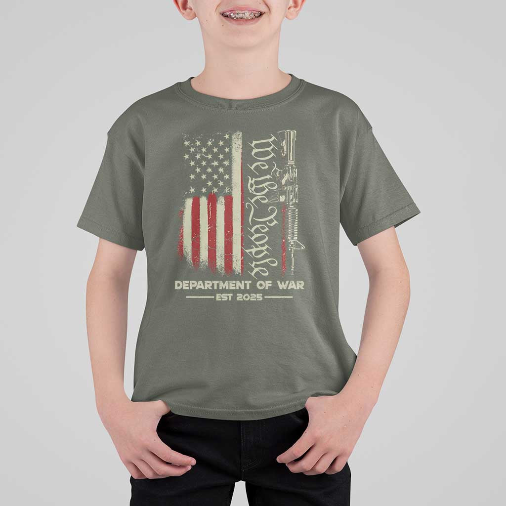 Department of War Est 2025 T Shirt For Kid We The People Rifle American Flag Patriotic 2A Statement - Wonder Print Shop
