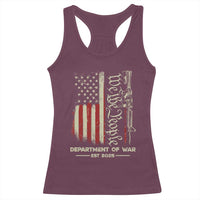 Department of War Est 2025 Racerback Tank Top We The People Rifle American Flag Patriotic 2A Statement - Wonder Print Shop