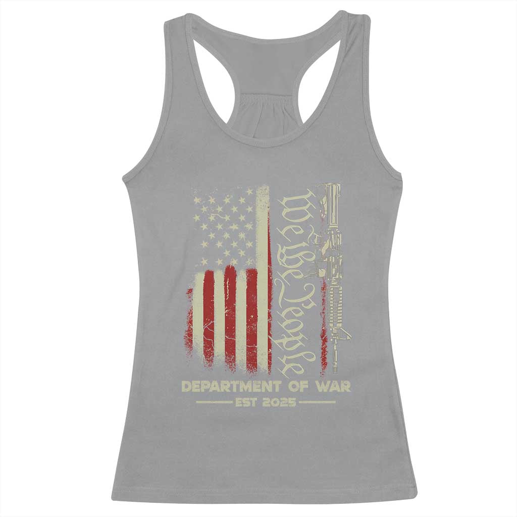 Department of War Est 2025 Racerback Tank Top We The People Rifle American Flag Patriotic 2A Statement - Wonder Print Shop