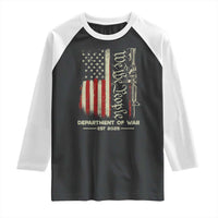 Department of War Est 2025 Raglan Shirt We The People Rifle American Flag Patriotic 2A Statement - Wonder Print Shop