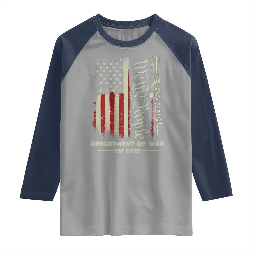 Department of War Est 2025 Raglan Shirt We The People Rifle American Flag Patriotic 2A Statement - Wonder Print Shop