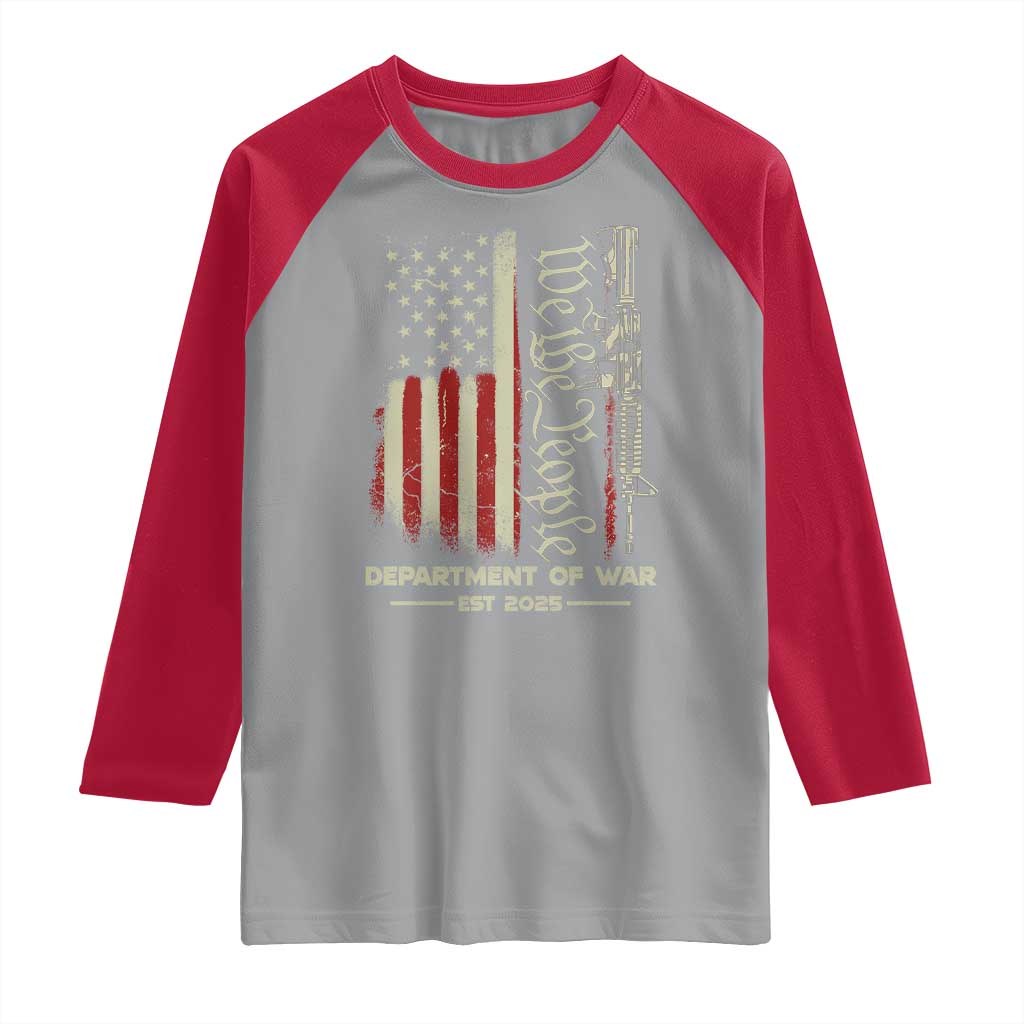 Department of War Est 2025 Raglan Shirt We The People Rifle American Flag Patriotic 2A Statement - Wonder Print Shop