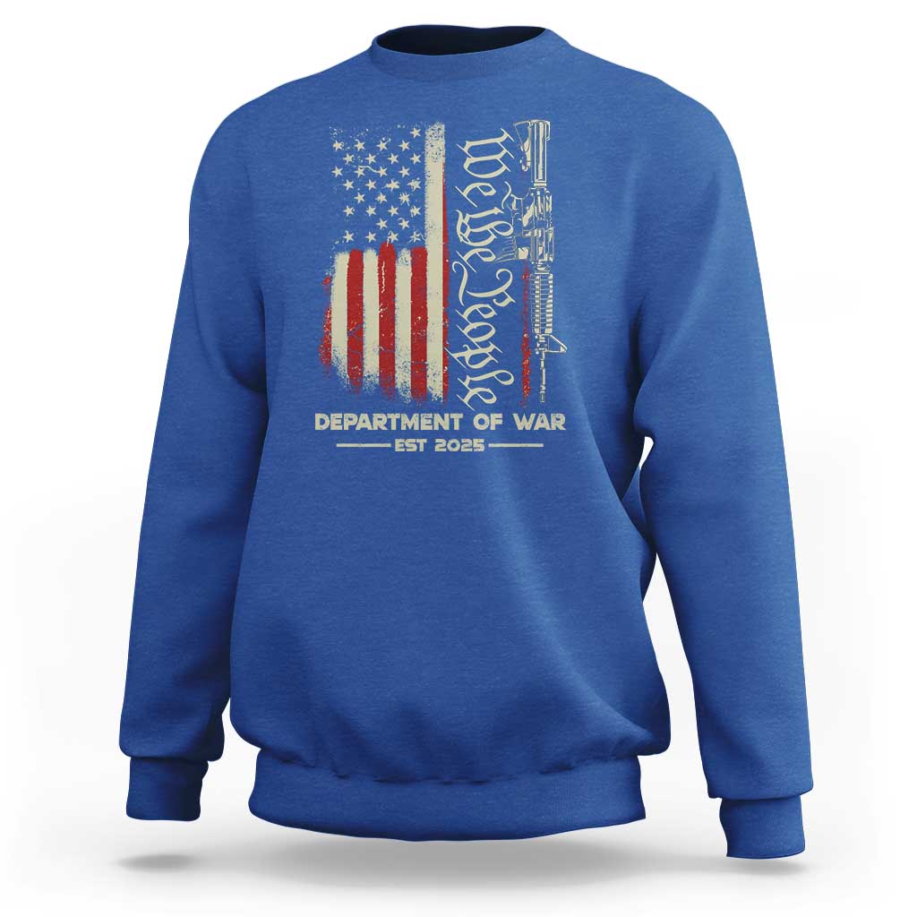 Department of War Est 2025 Sweatshirt We The People Rifle American Flag Patriotic 2A Statement - Wonder Print Shop