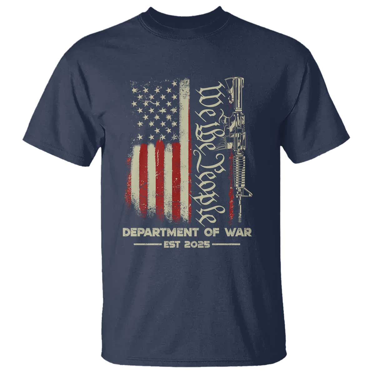 Department of War Est 2025 T Shirt We The People Rifle American Flag Patriotic 2A Statement - Wonder Print Shop
